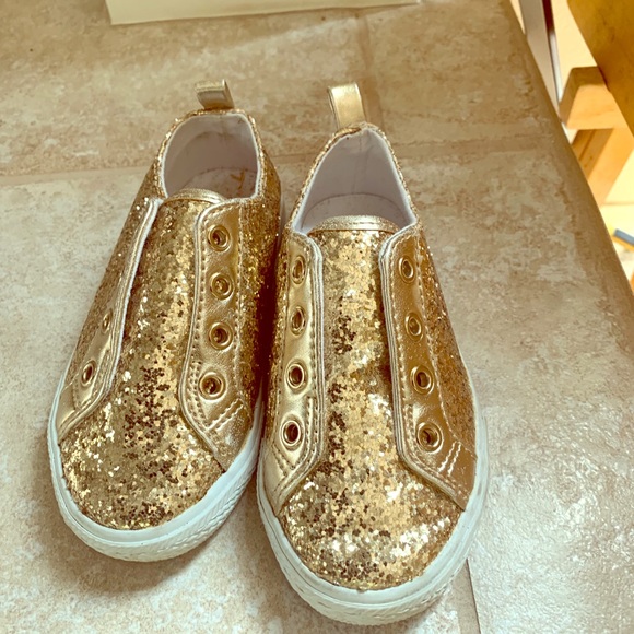 gold sequin sneakers